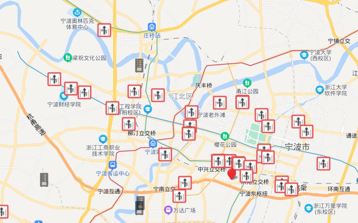 華路德生產的可變車道標牌在寧波進行了廣泛應用，取得了非常好的效果